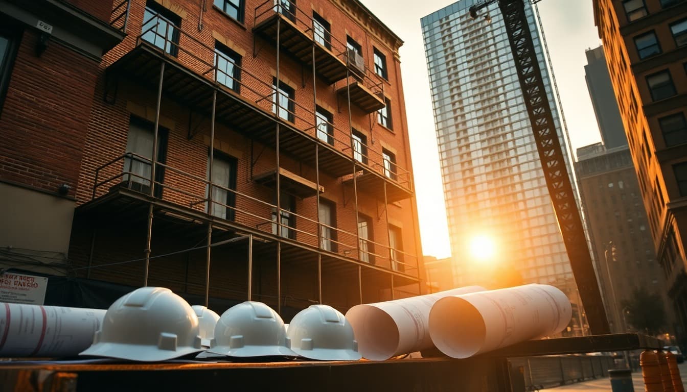 A NYC building facade of the kind subject to HPD and DOB inspection